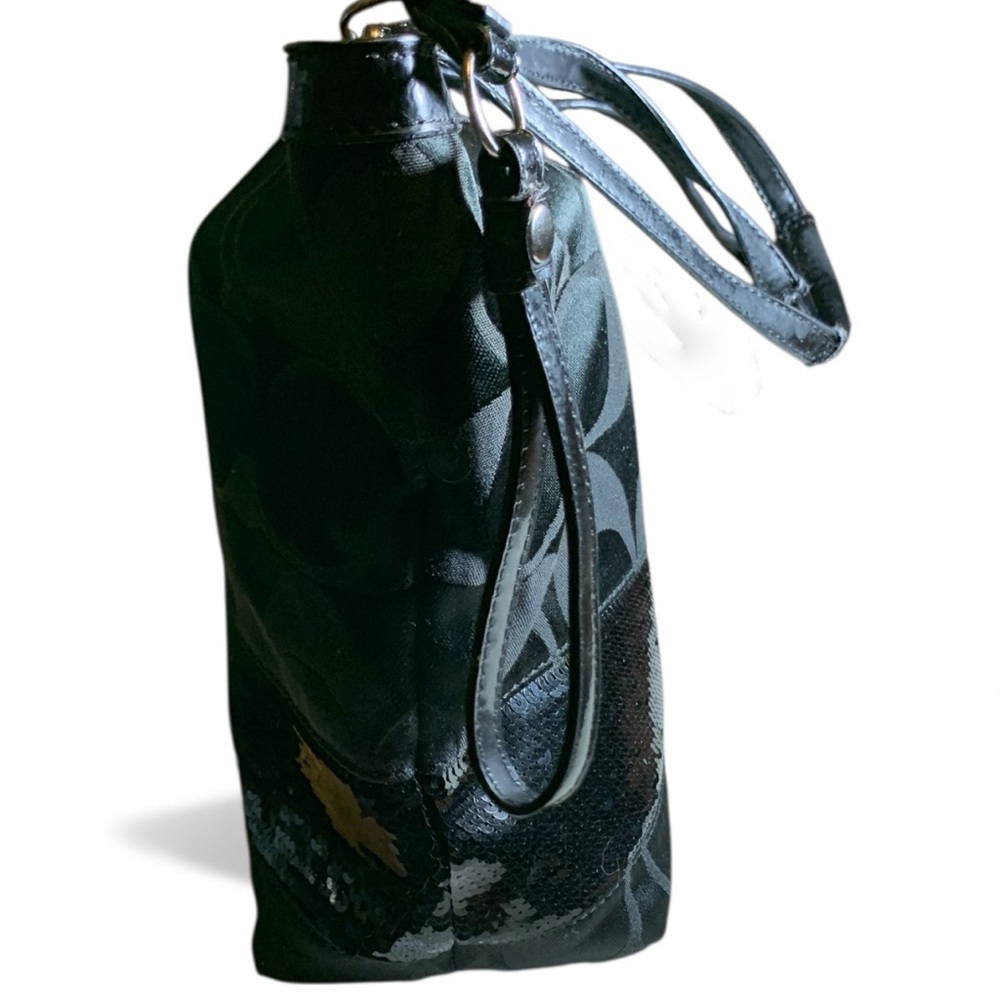 Coach SIGNATURE SEQUINS TOTE BLACK #17574 - Picture 3 of 7